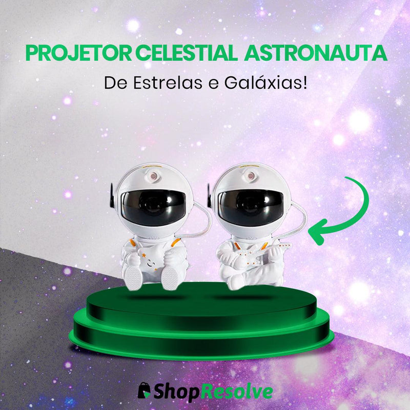 Projetor Celestial Astronauta de Estrelas e Galáxias HD