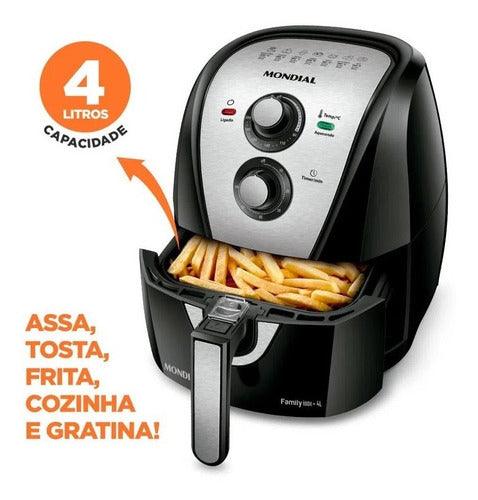 Air fryer Mondial Family Inox AFN-40 de 4L cor black/inox